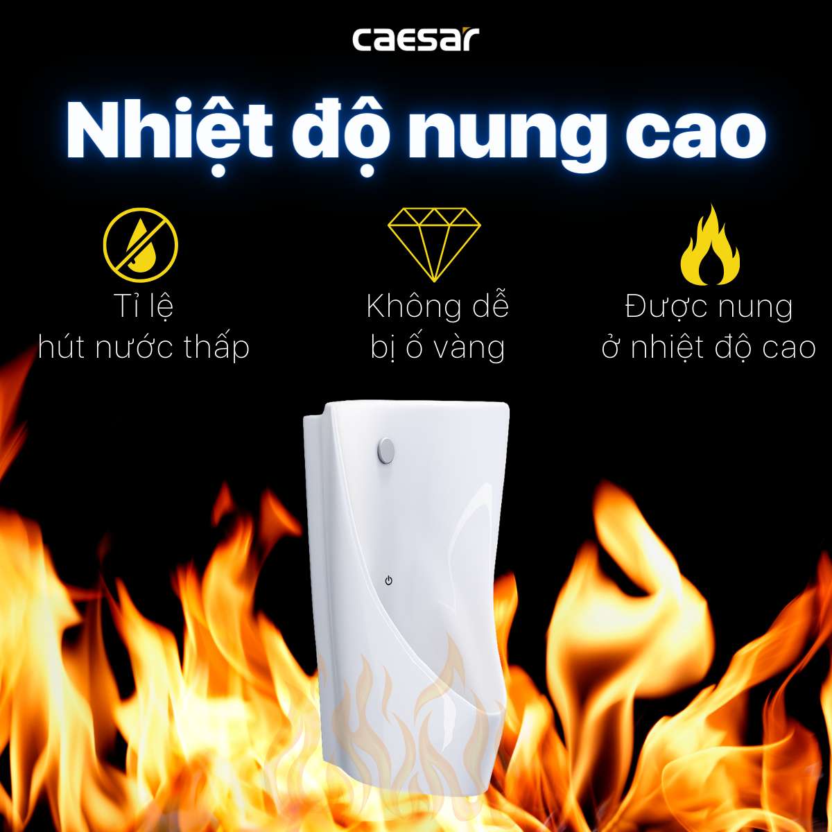 Bồn tiểu nam treo tường cảm ứng thoát ngang Caesar UA0234 - 13