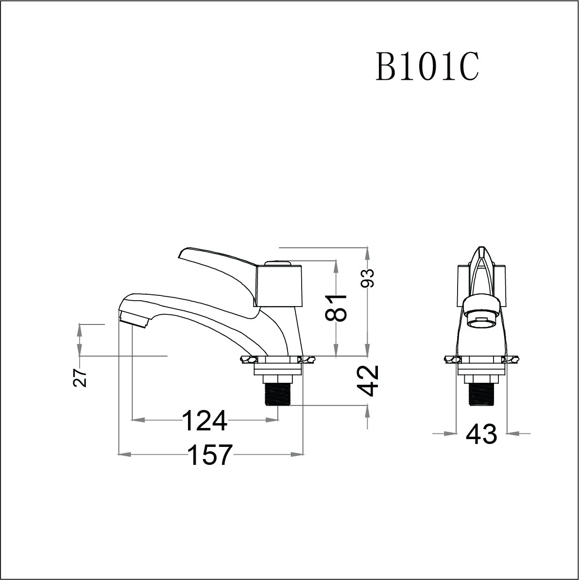 Vòi chậu lavabo lạnh Caesar B101C - 16