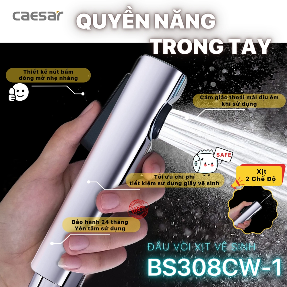 Vòi xịt vệ sinh Caesar BS308CW-1 (BS308CW1) - 2