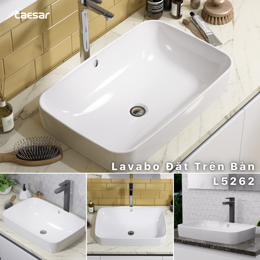 Chậu rửa lavabo đặt bàn Caesar L5262 - 10