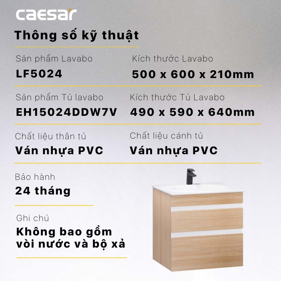 Tủ lavabo Caesar EH15024DDW7V - 12