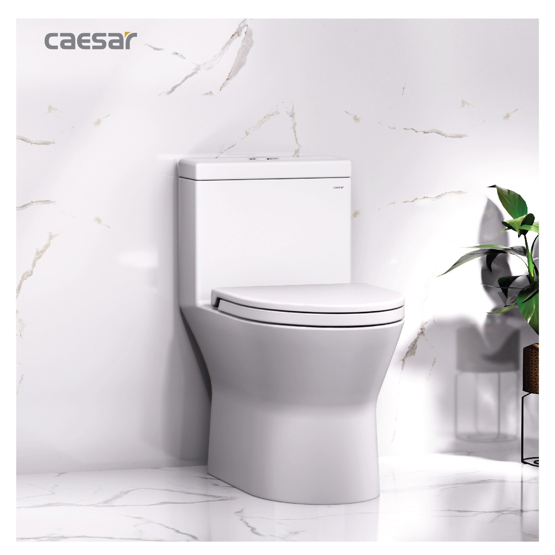 Bồn cầu 1 khối Caesar C1374 (CD1374) nắp đóng êm - 21
