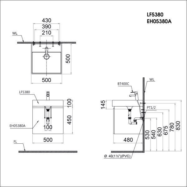 Bộ tủ lavabo Caesar LF5380+EH05380AV