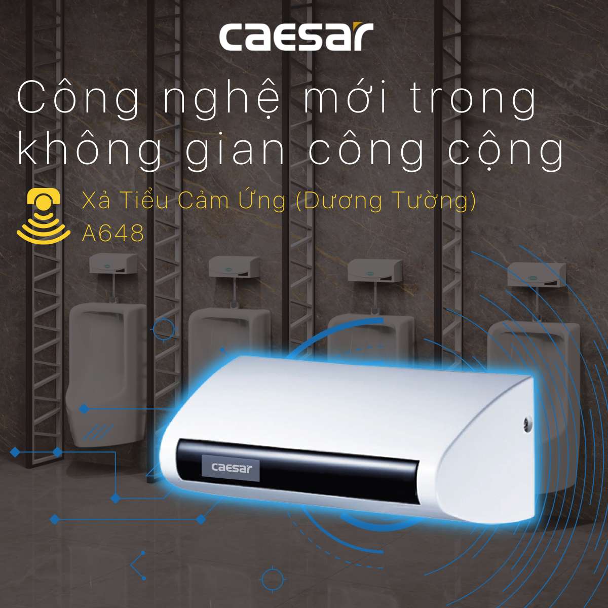 Van xả cảm ứng bồn tiểu nam Caesar A648 - 2