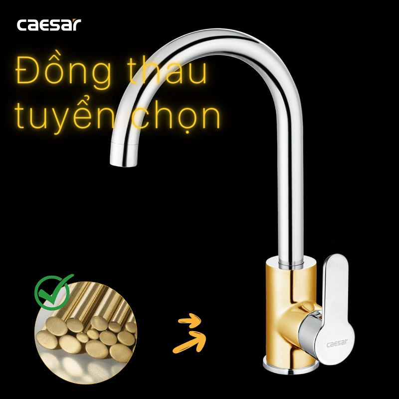 Vòi bếp nóng lạnh Caesar K415C - 19