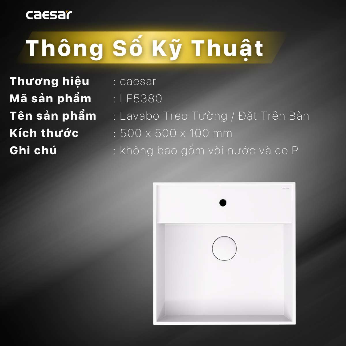 Chậu lavabo đặt bàn Caesar LF5380 - 14