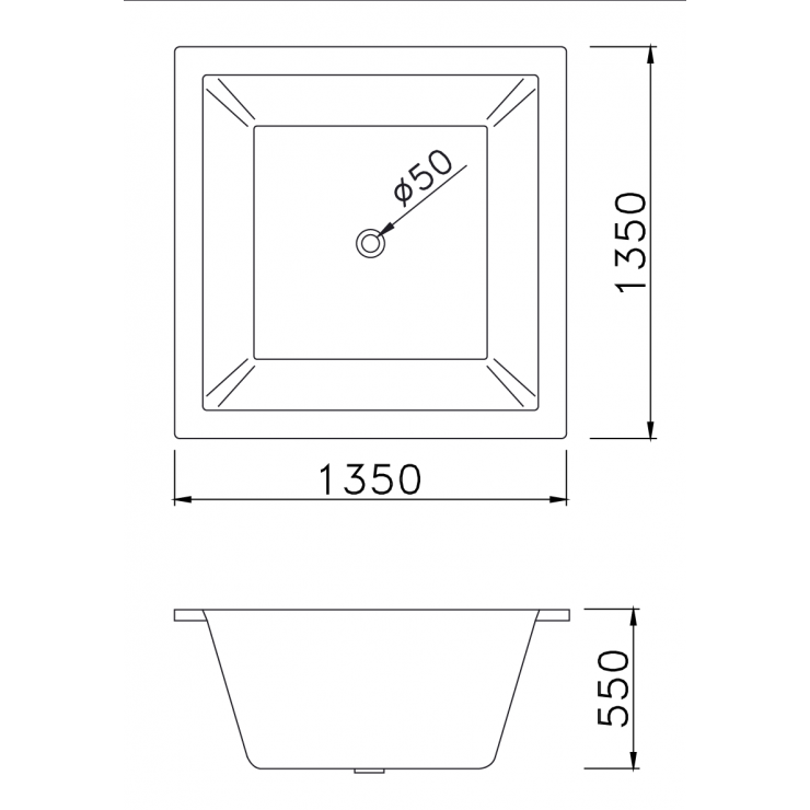 Bồn tắm xây 1m35 Caesar AT7135