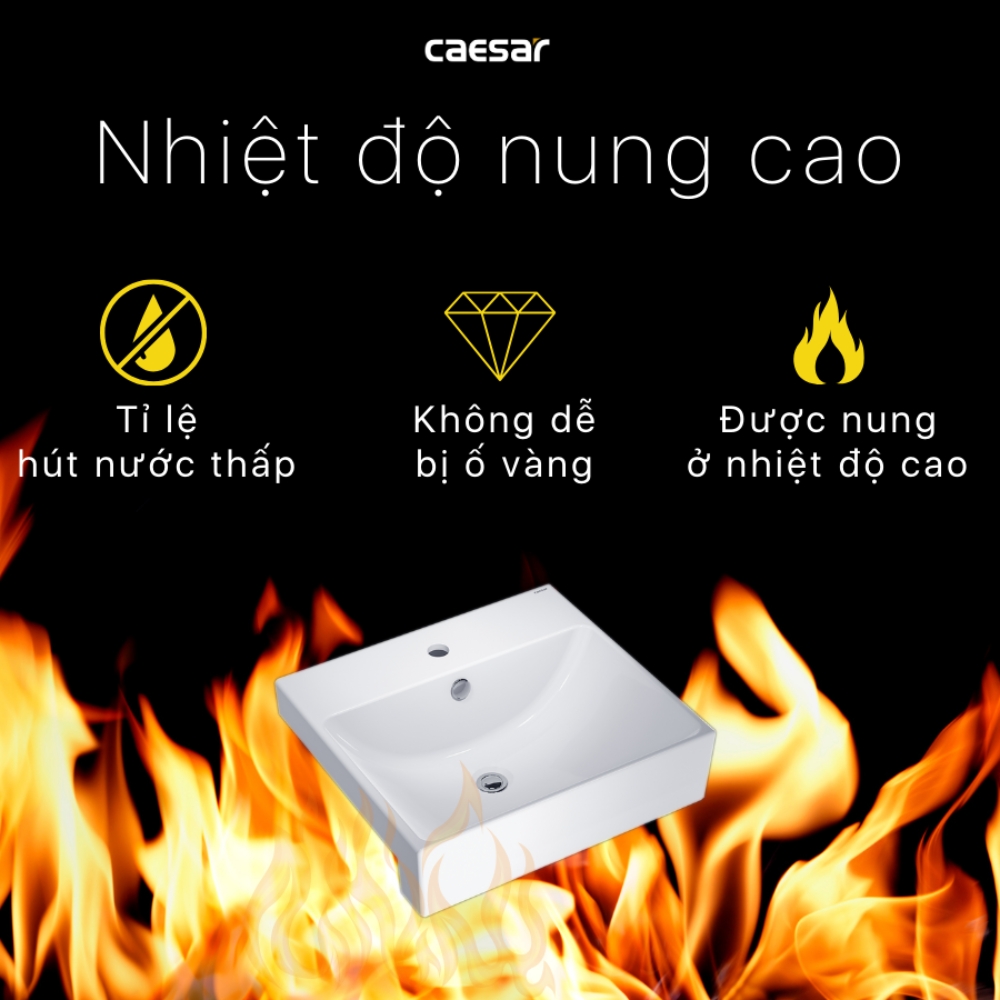 Chậu lavabo bán âm bàn Caesar LF5301 - 9