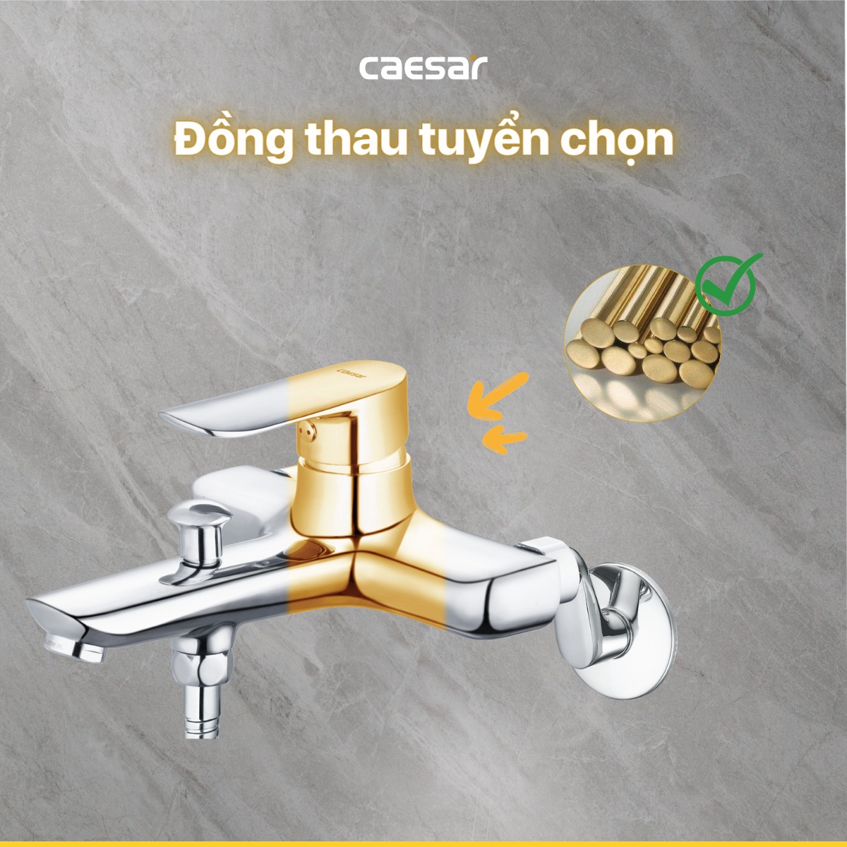 Bộ vòi sen tắm nóng lạnh Caesar S733C - 21
