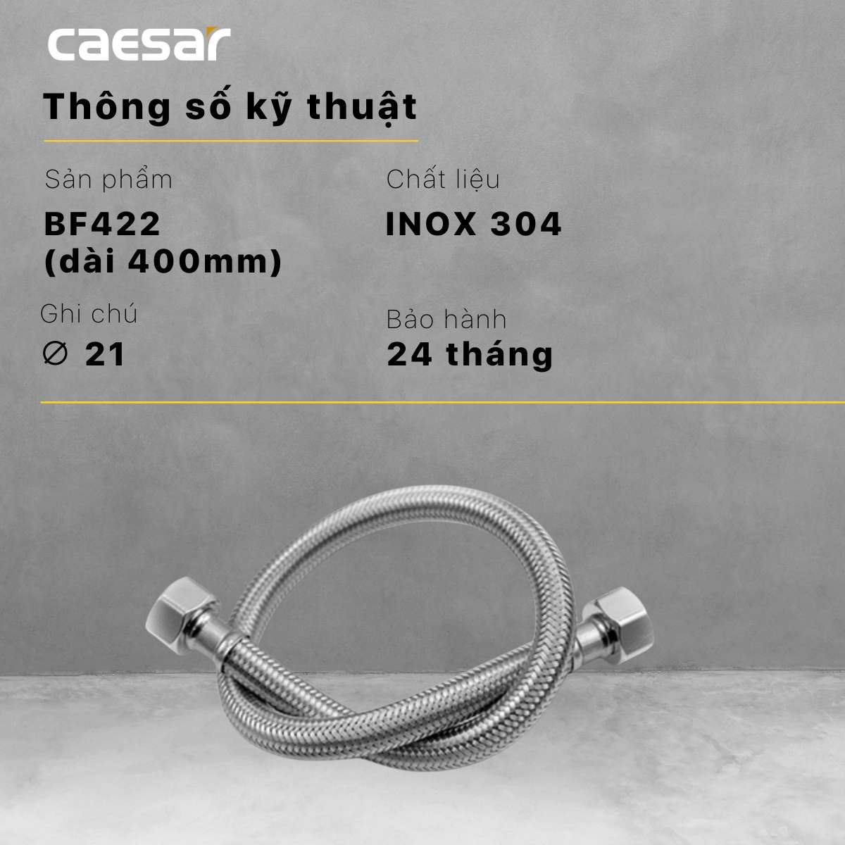 Dây cấp nước xi 40cm Caesar BF422 - 7