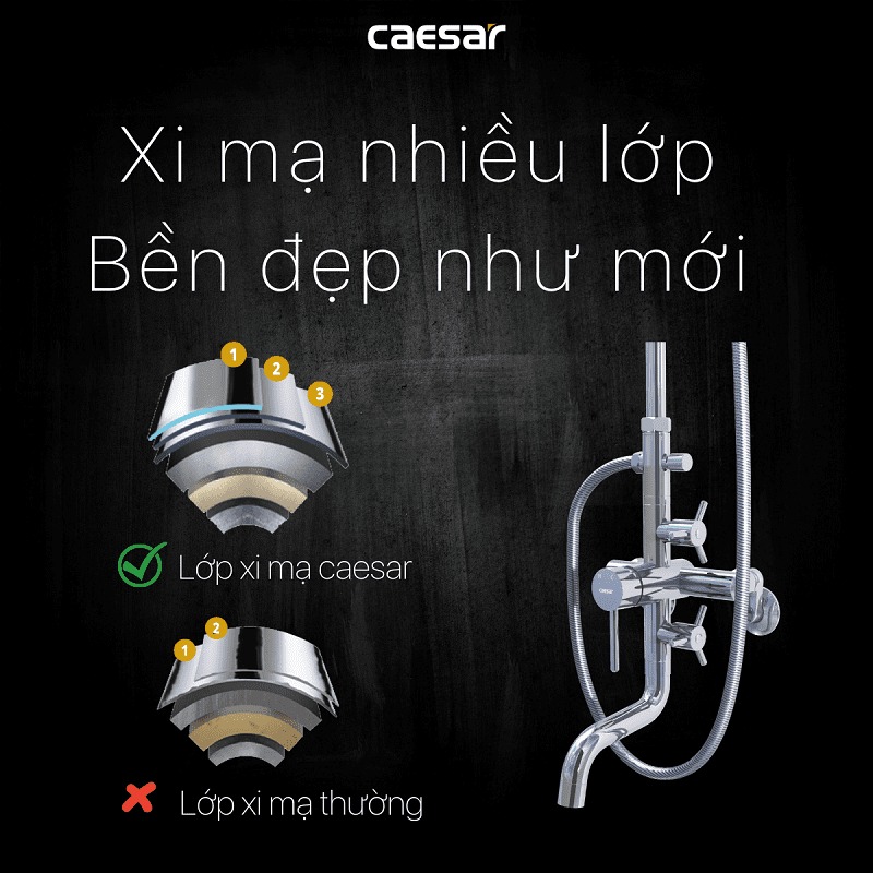 Bộ sen tắm cây nóng lạnh Caesar S488C - 13