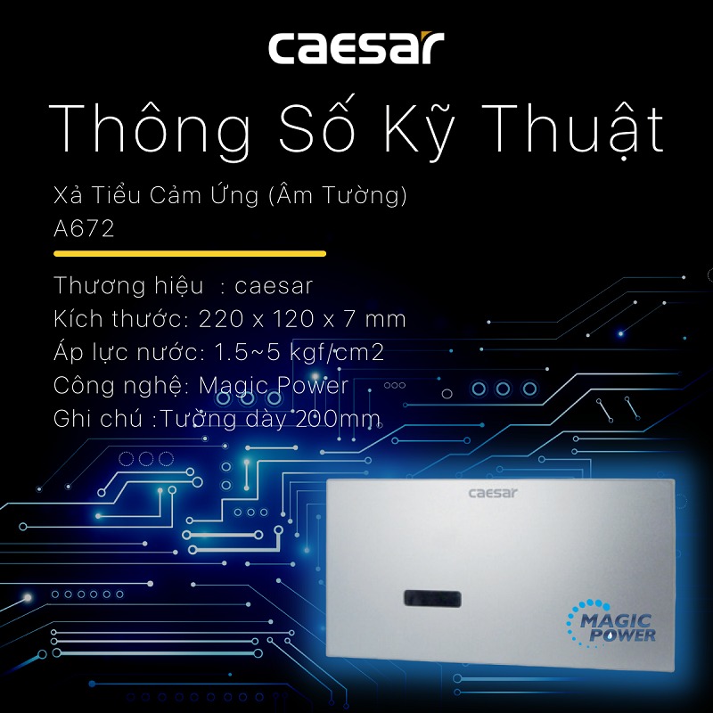 Van xả cảm ứng bồn tiểu nam Caesar A672 - 9