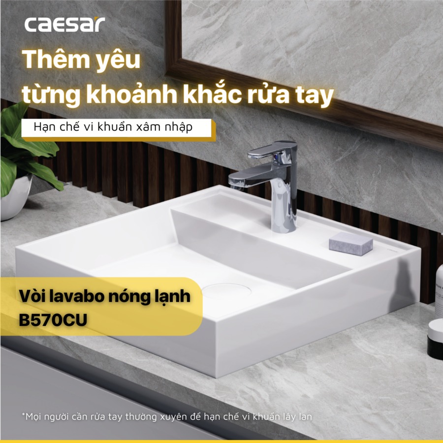 Vòi chậu lavabo nóng lạnh Caesar B570CU - 8
