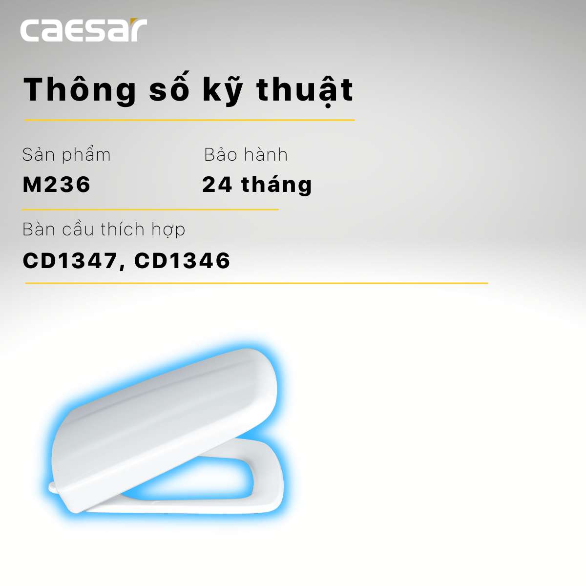 Nắp bồn cầu đóng êm Caesar M236 - 10