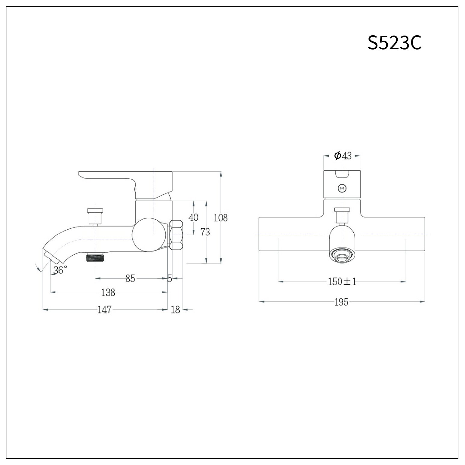 Bộ vòi sen tắm nóng lạnh Caesar S523C - 21