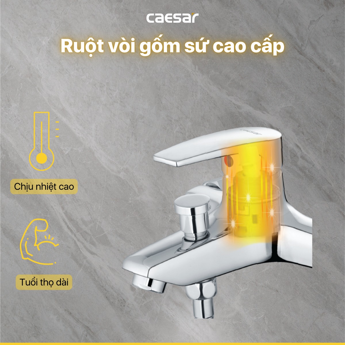 Bộ vòi sen tắm nóng lạnh Caesar S403C - 15