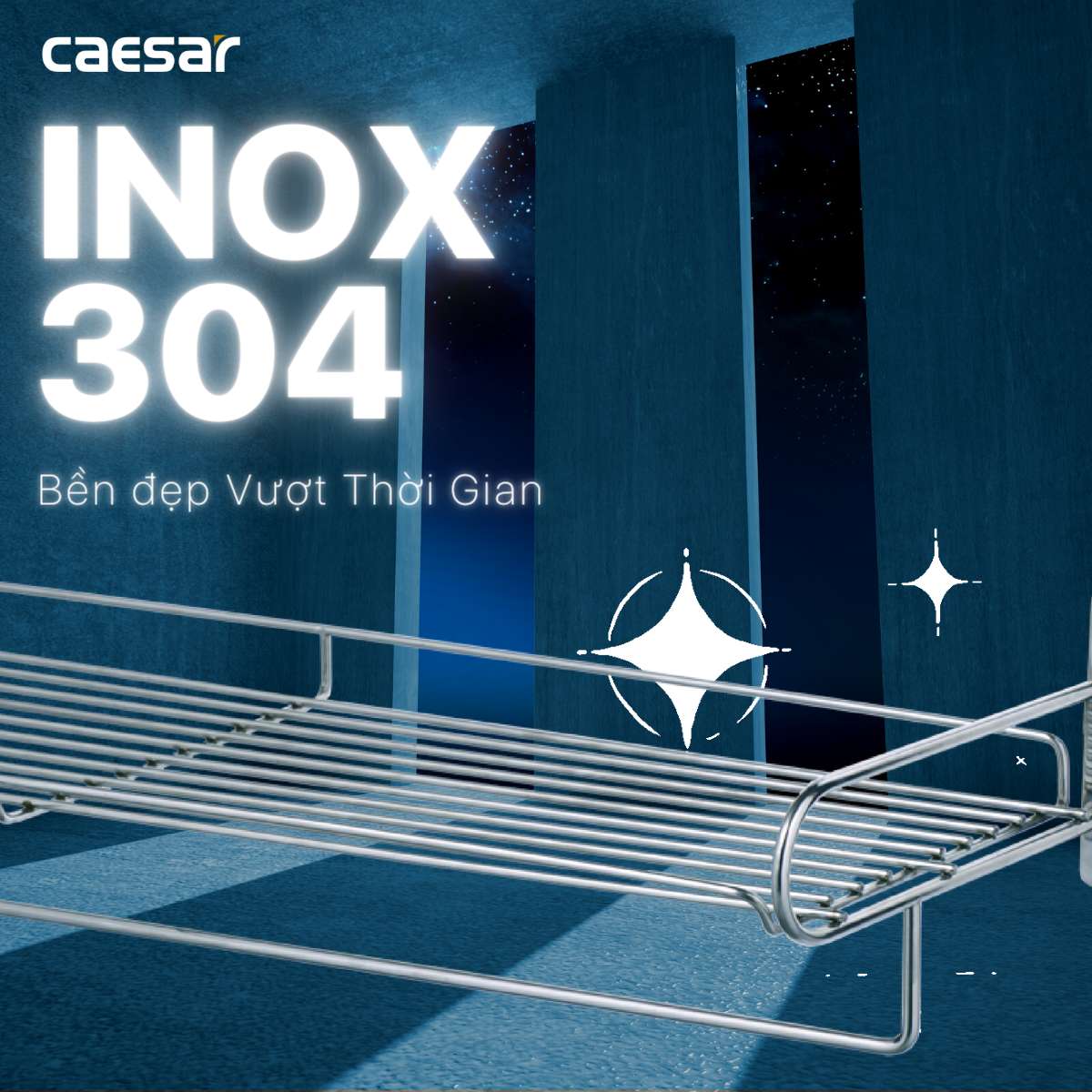 Kệ treo khăn inox Caesar ST834V - 5