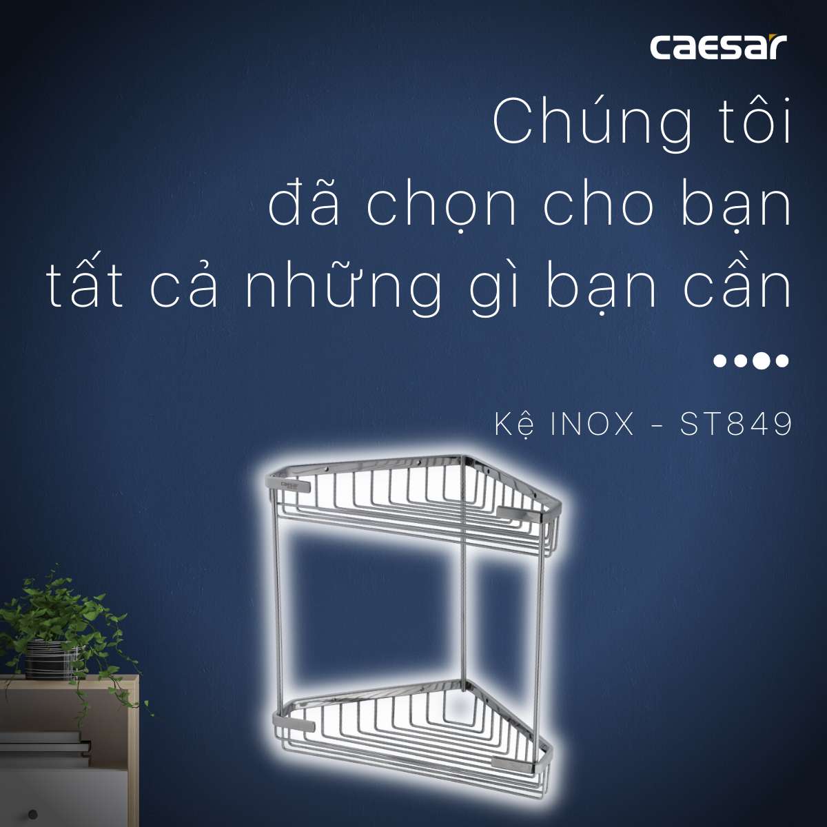 Kệ góc inox 2 tầng Caesar ST849 - 8