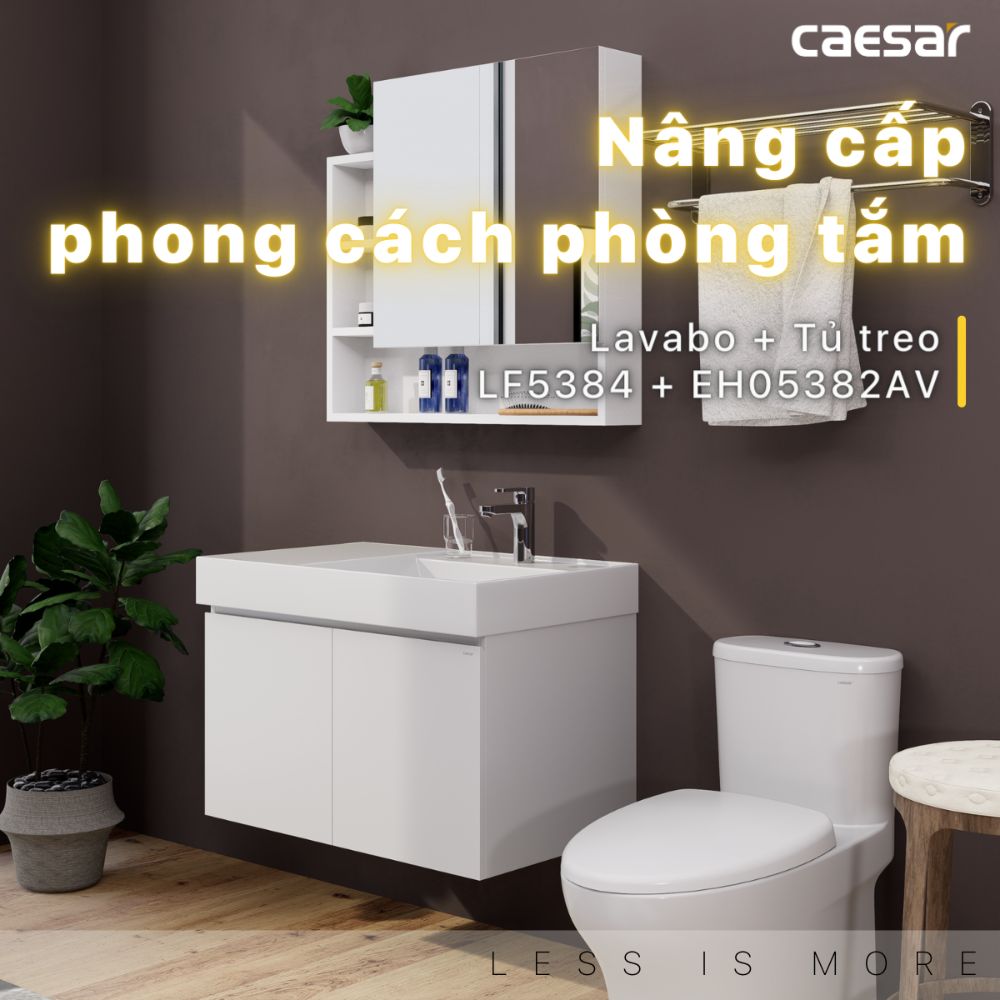Bộ tủ lavabo Caesar LF5384+EH05382AV - 2