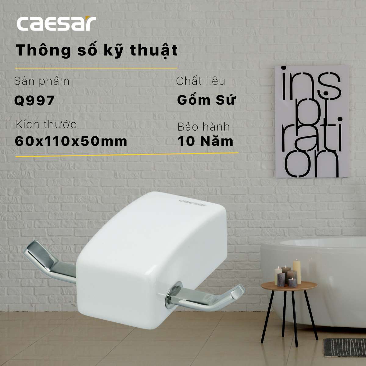 Móc áo đôi Caesar Q997 - 12