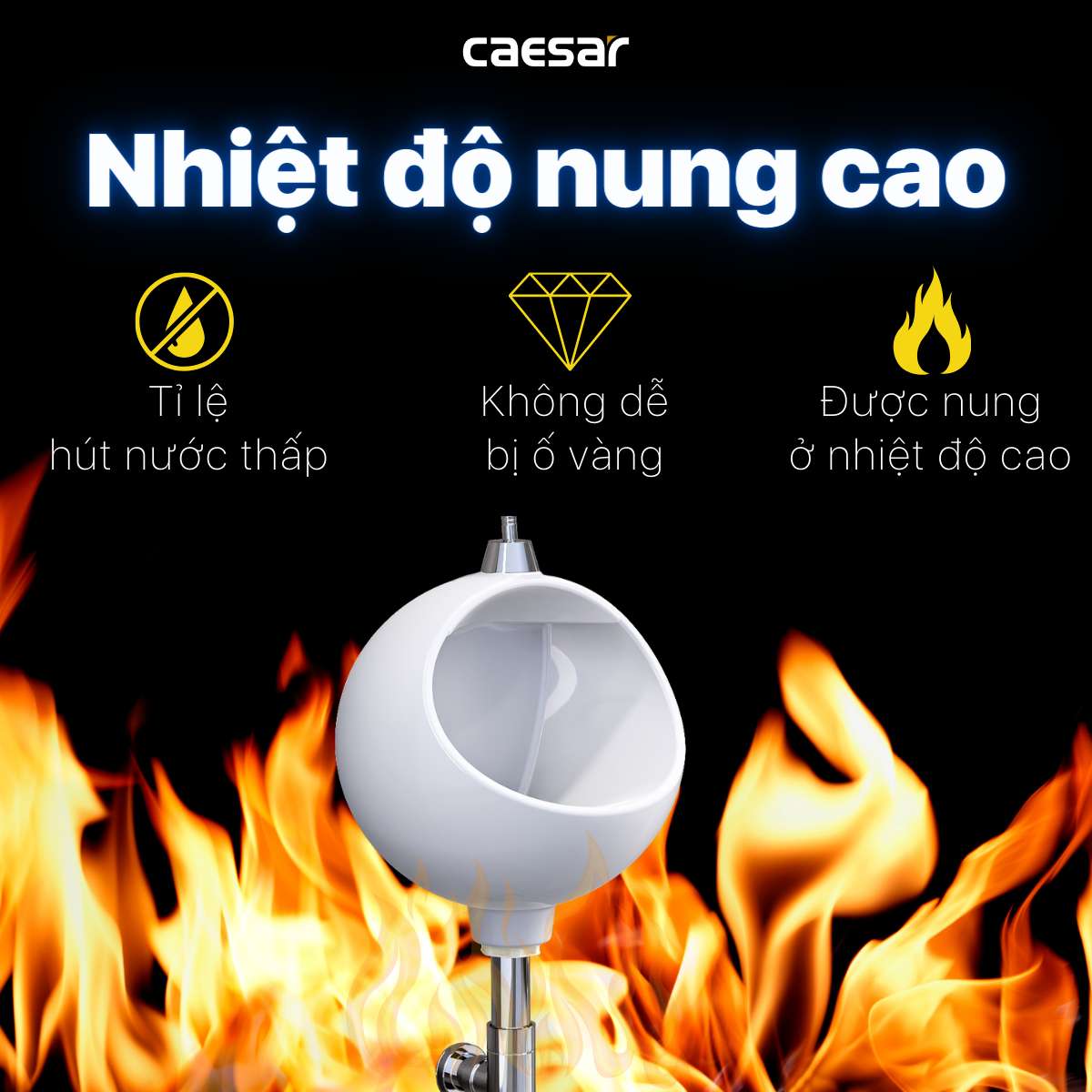 Bồn tiểu nam treo tường Caesar U0210 - 18