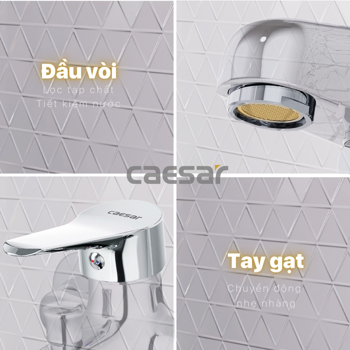 Bộ vòi sen tắm nóng lạnh Caesar S333C - 16