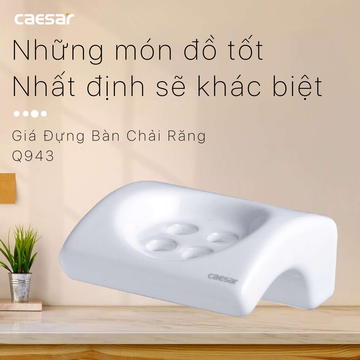 Kệ để bàn chải răng sứ Caesar Q943 - 2
