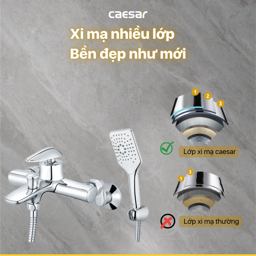 Bộ vòi sen tắm nóng lạnh Caesar S813C - 14