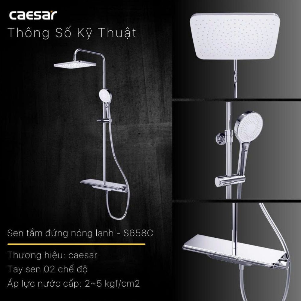 Sen cây tắm đứng ổn nhiệt Caesar S658C - 13