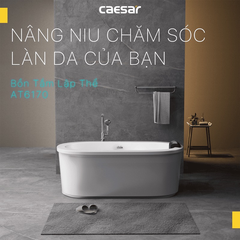 Bồn tắm đặt sàn 1m7 Caesar AT6170 - 3