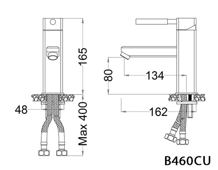 Vòi chậu lavabo nóng lạnh Caesar B460CU - 7