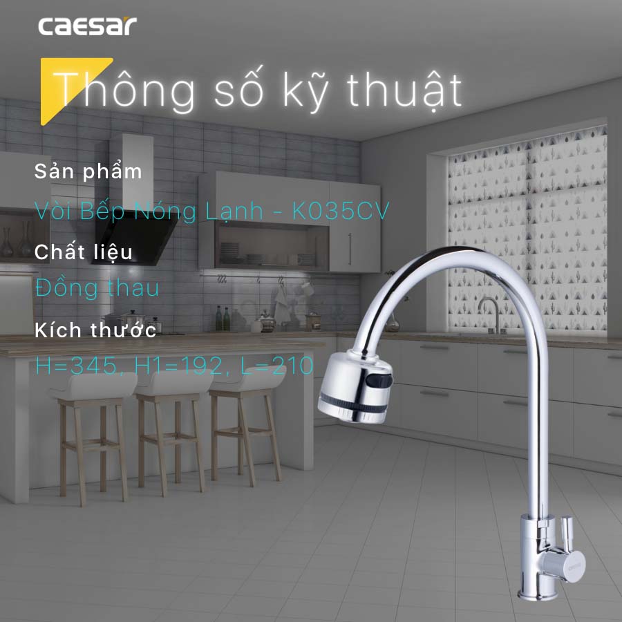 Vòi bếp lạnh Caesar K035CV - 16