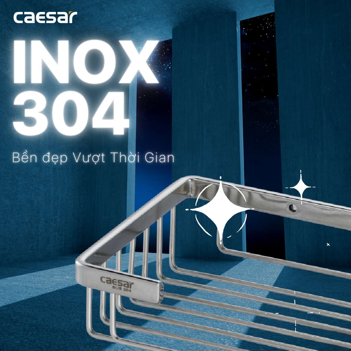 Kệ inox chữ nhật Caesar ST830V - 5