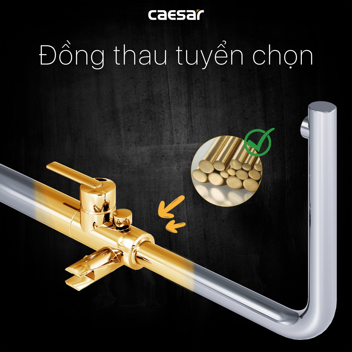 Vòi sen bồn tắm nóng lạnh Caesar AS489C - 16