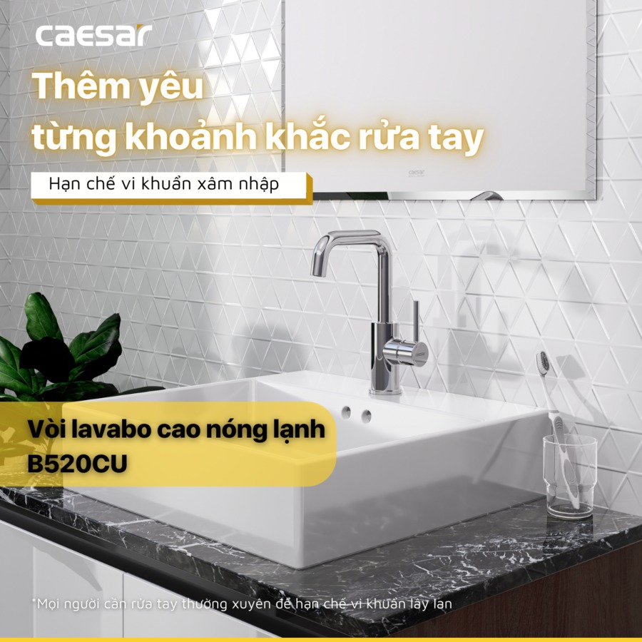 Vòi chậu lavabo nóng lạnh Caesar B520CU - 8