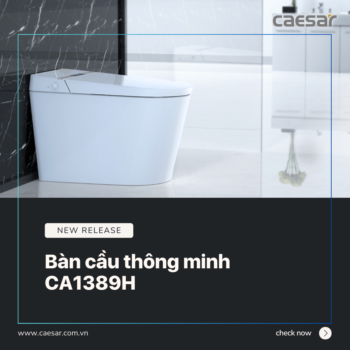 Bồn cầu điện tử thông minh Caesar CA1389H - 24