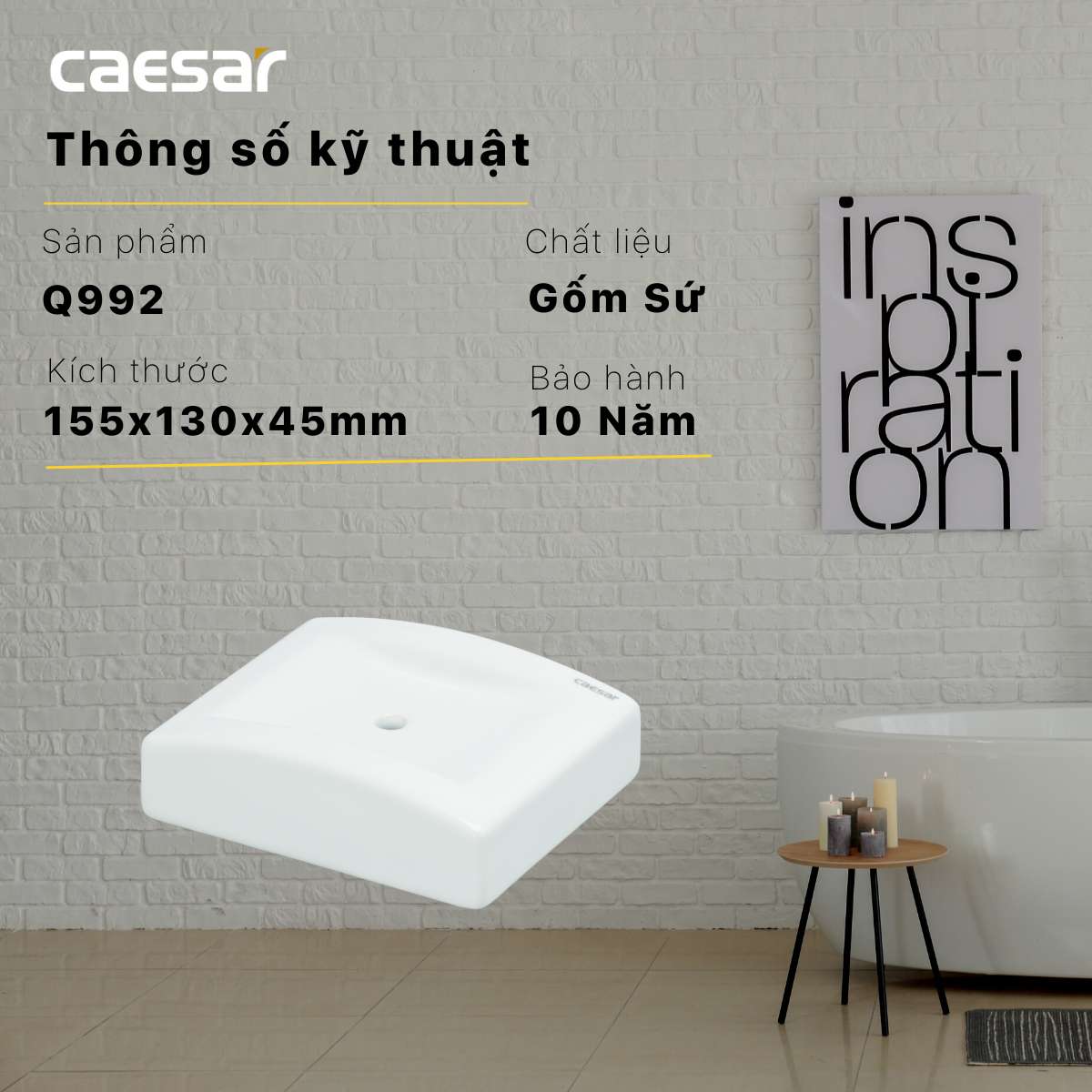 Kệ xà phòng sứ Caesar Q992 - 12