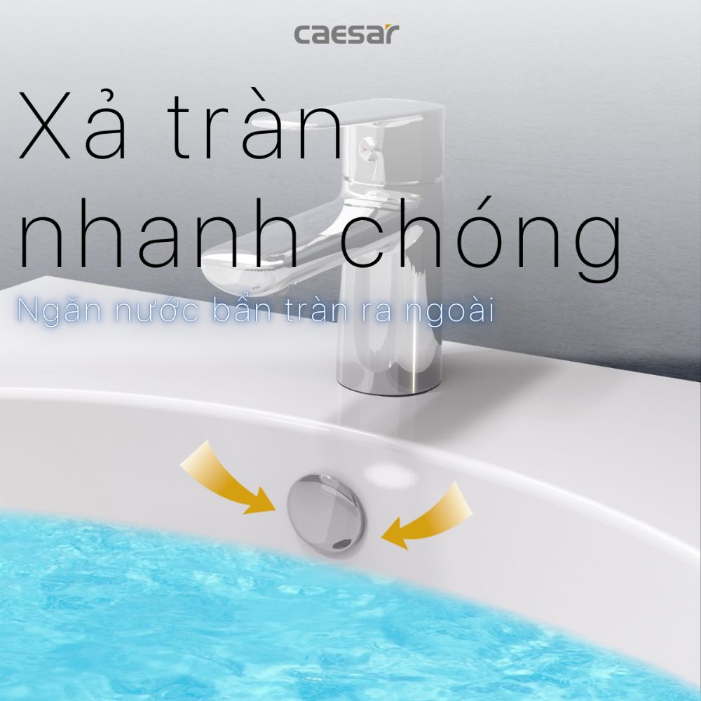 Chậu rửa lavabo treo tường chân lửng Caesar L2152+P2441 - 7