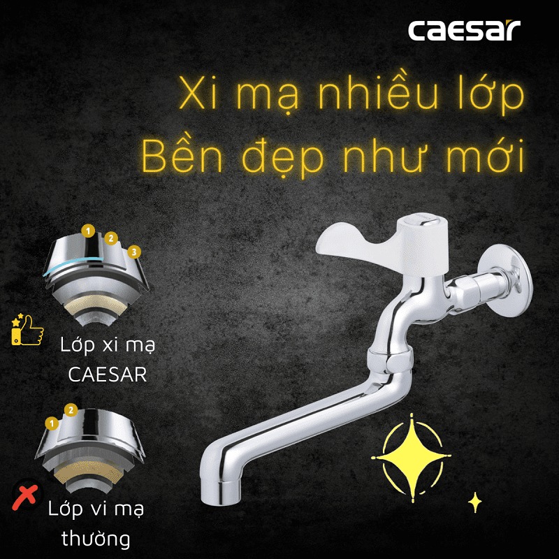 Vòi nước lạnh gắn tường Caesar WL027C - 8