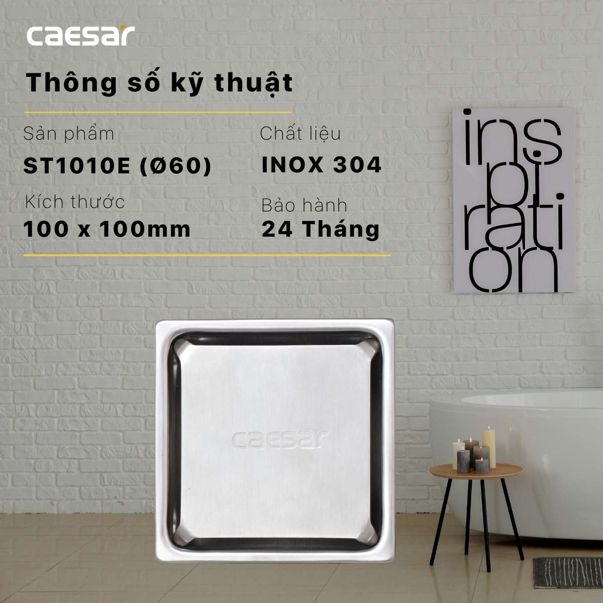 Phễu thoát sàn Caesar ST1010E - 8