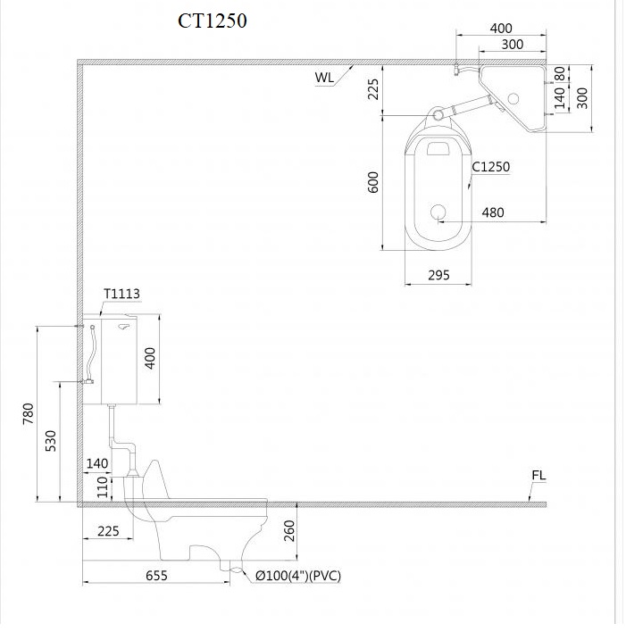 Bồn cầu xí xổm Caesar CT1250 - 14