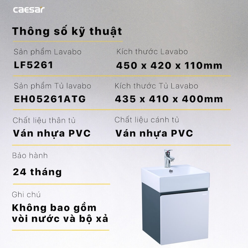Tủ lavabo Caesar EH05261ATGV - 15
