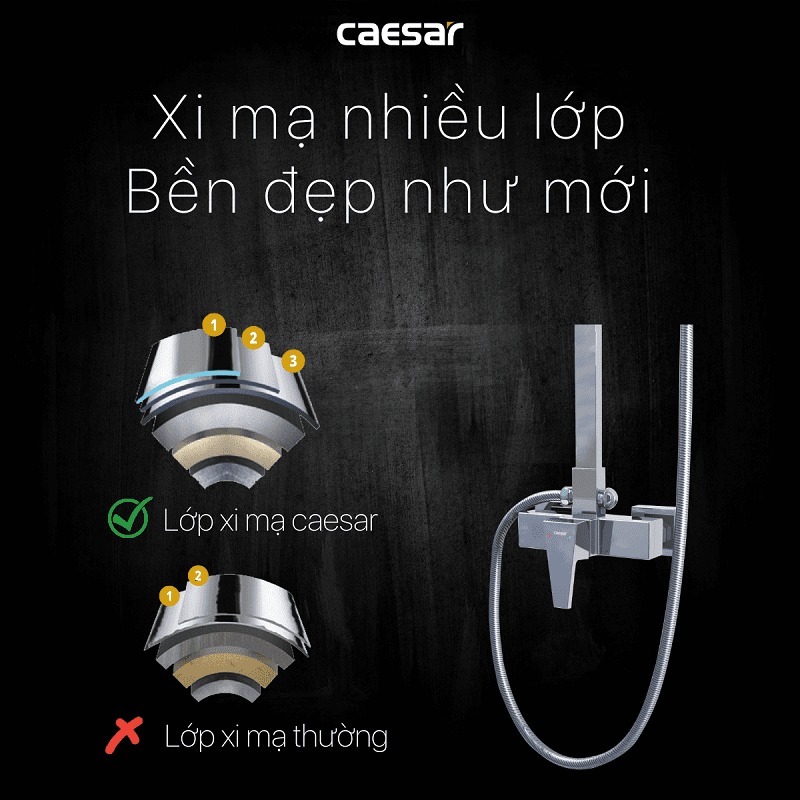 Bộ sen tắm cây nóng lạnh Caesar S648C - 13