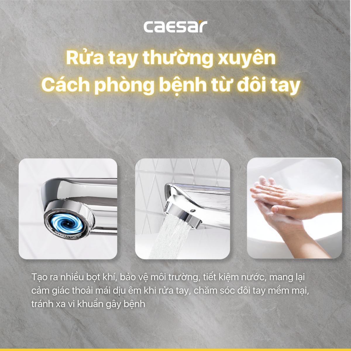 Vòi chậu lavabo nóng lạnh Caesar B460CU - 10