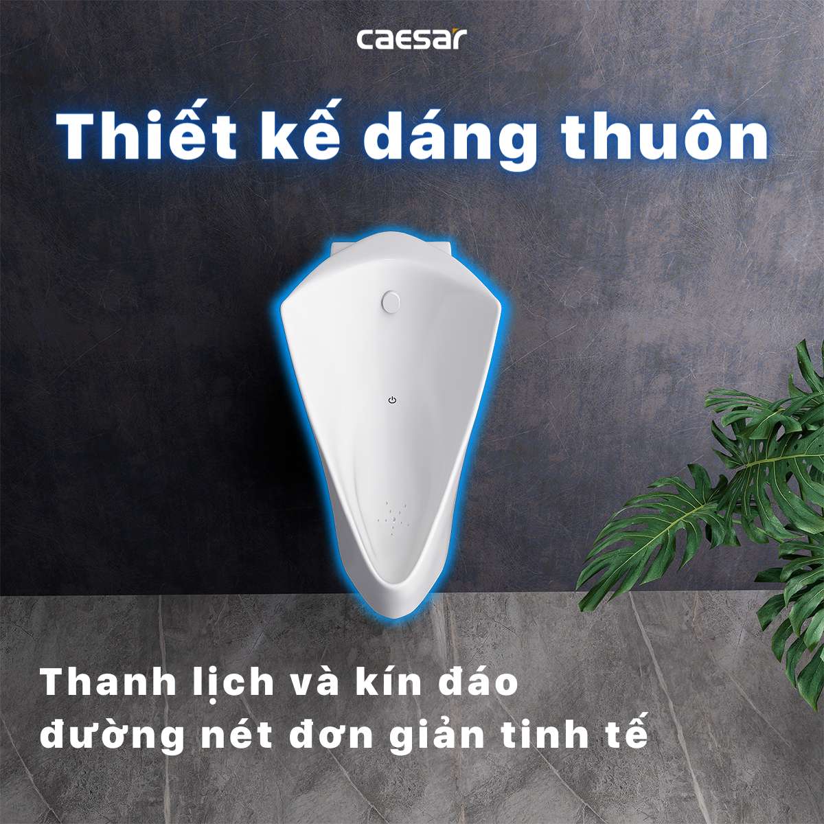 Bồn tiểu nam treo tường cảm ứng thoát ngang Caesar UA0234 - 12