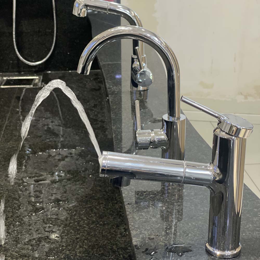 Vòi chậu lavabo nóng lạnh dây rút Caesar B196C - 8