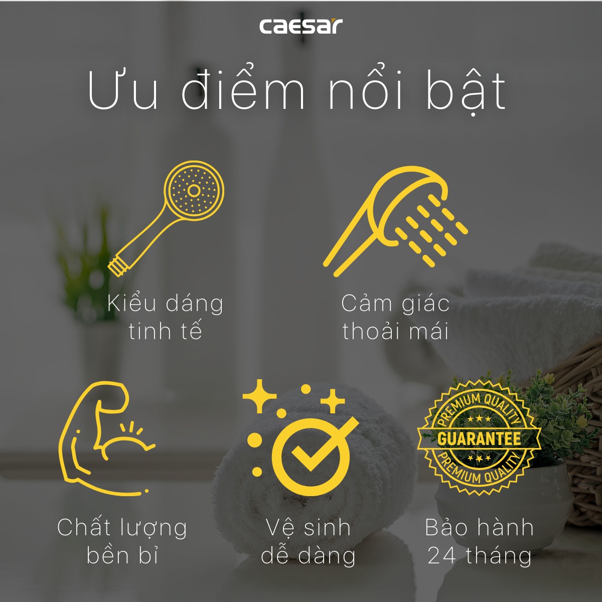 Tay sen tắm 3 chế độ Caesar SH437 - 5