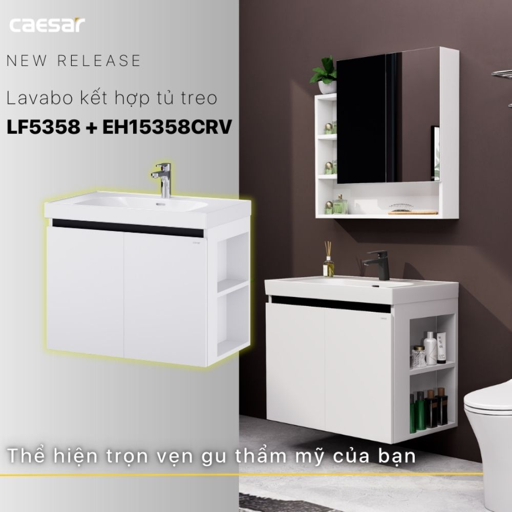 Bộ tủ lavabo Caesar LF5358+EH15358CRV - 10