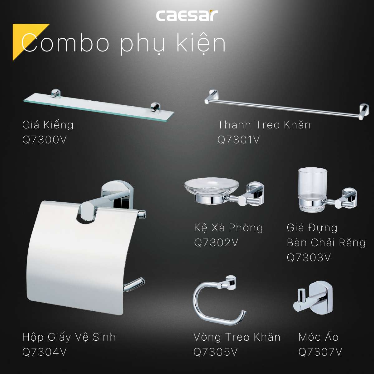 Thanh treo khăn Caesar Q7301V - 12