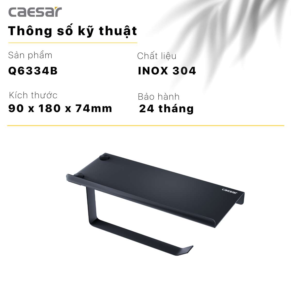Lô đựng giấy vệ sinh đơn có kệ Caesar Q6334B - 15